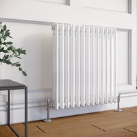 Elegant - Horizontal Traditional Radiator 600 x 605mm White Column Double Column Radiator