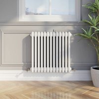 Galiflo - 600 x 605mm Triple Bar Horizontal Traditional Colosseum White Column Radiator