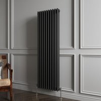 Aica Sanitaire - Biubiubath Traditional Cast Iron Style Radiator Vertical 3 Column Black 1500x470mm