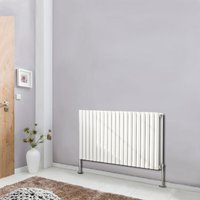 NRG - 600x1180 Oval Column Designer Radiator Bathroom Central Heating Double White