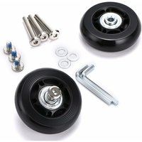 Mumu - 6018mm Black Replacement Wheels for Suitcases with Bearings for Suitcase Repair