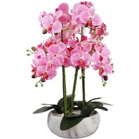 Leaf - 60cm Orchid Artificial Pink Marble Effect Ceramic Planter