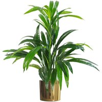 Leaf - 65cm Artificial Large Bamboo Shrub Plant with Gold Metal Planter