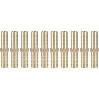 (6mm 10pcs) Two Way Straight Pipe Fitting Brass Barb Connector Tube Joint 6/8/10/12/14/mm MUMU