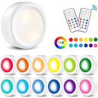 QHJ - 6Pcs led Cupboard Lighting Battery Kitchen Timer Under Cabinet Lights with Remote Control