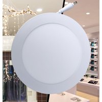 Tonchean - 6W 6500K White Round Recessed Panel Light Cabinet Bathroom Stairwell 2 Pack
