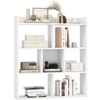 7 Cubes Open-back Bookshelf Home Storage Display Shelf Wooden Bookcase