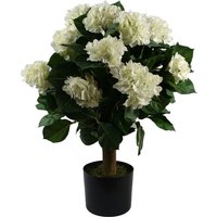 Leaf - 70cm Artificial White Bush Hydrangea Plant Potted