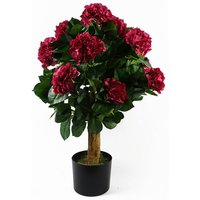 Leaf - 75cm Artificial Pink Bush Hydrangea Plant Potted