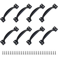 8 Pcs Furniture Handles Door Knobs Pulls Center to Center Rustic Zinc Alloy Handles for Kitchen Barn Door Garden Shed (120MM)