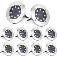 8 Pcs LED Solar Lights Outdoor Solar Ground Lights Garden Cool White Lawn Light
