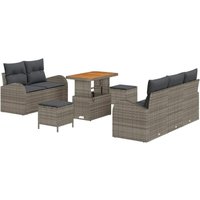 Vidaxl - Garden Sofa Set with Cushion 8 pcs Grey 90 x 55 x 71 cm