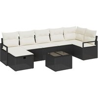 Vidaxl - Garden Sofa Set 8 pcs Black and cream 287 x 122 x 85 cm