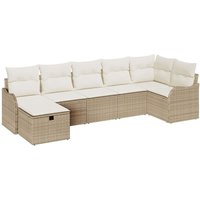 Vidaxl - Garden Sofa Set 7 pcs Beige and cream 287.5 x 122.5 x 85 cm