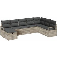 Vidaxl - Garden Sofa Set 8 pcs Light grey 287 x 177 x 85 cm Poly rattan