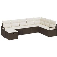 Vidaxl - Garden Sofa Set 8 pcs Brown and cream 287 x 177 x 85 cm