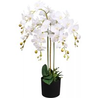 Leaf - 85cm Artificial Deluxe Bush Orchid White