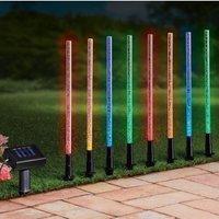 8Pcs Stake Solar Lights Outdoor Garden Multicolor Solar Powered White Ground Led Garden Lights Solar Powered Waterproof for Pathways Driveways