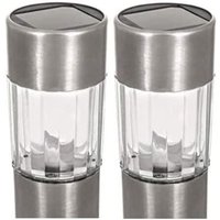 8x Solar led Garden Lights, Stainless Steel Stake Lighting