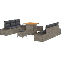 Garden Sofa Set 9 pcs Light Grey and Dark Grey 80 x 80 x 71 cm vidaXL