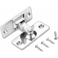 90-degree door lock latch, stainless steel security angle locking latch for sliding/push doors, satin nickel