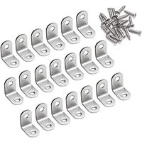 90 Degree Right Angle Bracket 20 20 16mm l Shape Metal Stainless Steel Corner Braces Support for Wood Furniture Cupboard Support 20 Pcs