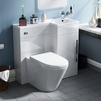 RH BTW Toilet, WC Unit & Resin Basin White Flat Pack Revune