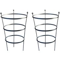 Garden Pride - 62cm Tall Peony Cage Plant Support - Plastic Coated in Black - Pair
