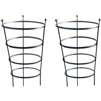 Garden Pride - 92cm Tall Peony Cage Plant Support - Raw Steel - Pair