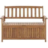 Beliani - Rustic Outdoor Patio Storage Bench Solid Acacia Wood 120 cm Sovana