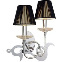 Inspired Mantra Acanto Wall Lamp Switched 2 Light E14, Polished Chrome With Black Shades