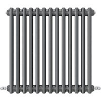 Acezanble - Horizontal Traditional Cast Iron Style Radiator 600x605mm 3 Column Anthracite