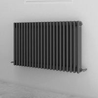 Acezanble - 600x1010mm 3 Column Anthracite Horizontal Traditional Cast Iron Style Radiator