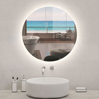 Acezanble Backlit LED Bathroom Mirror 70cm Illuminated Round Wall Mirror with Demister Dimmable Lights Touch Switch Wall Switch