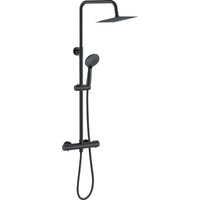 Acezanble Bathroom Thermostatic Mixer Shower Chrome Matte Black Twin Head kit