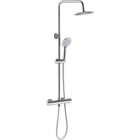 Acezanble - Mixer Shower Thermostatic Set Round Chrome Cool Touch Twin Head Set