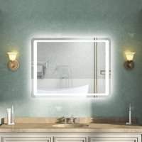 Acezanble Rectangle 80x60cm Bathroom Mirror with Anti-fog, Horizontal or Vertical LED mirror, Infrared Sensor