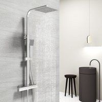 Acezanble - Square Exposed Thermostatic Mixer Shower Set Shower Head and Handheld