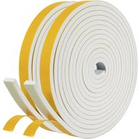 Adhesive Seal for Door Between Window, Rubber Foam Insulating Seal 2 Rolls 12mm x 6mm x 4m Total 8m, Cold Insulation Seal Noise, Shockproof Wall