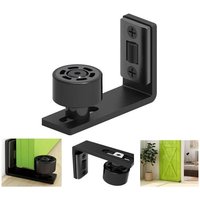 Adjustable floor guide, wall/door guide for wooden sliding doors, black