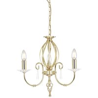 Elstead - Aegean - Chandelier 3 Light Polished Brass Finish, E14