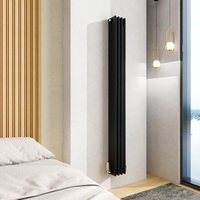 Aica Sanitaire - aica 1800x200mm Black Vertical Traditional Radiator Cast Iron 4 Column Heating uk