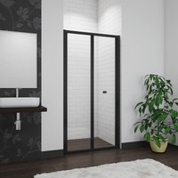 Aica 1000mm(Width) x1850mm(Height) Matt Black Framed Bifold Shower Door with 1000x700mm Shower Tray Waste
