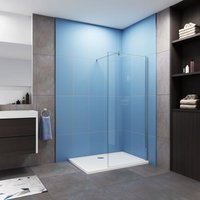 Aica 900x1950mm Walk in Wet Room Shower Enclosure 10mm Easyclean Glass