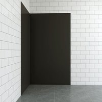 Aica Sanitaire - Aica Bathroom 1000x1000x2100mm Black Wall Aluminum Shower Wall Panel Cladding 2Pcs