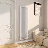 AICA Curved Vertica Double Column Oval Radiator 1800x504mm - White
