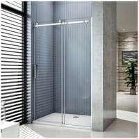 Aica Sanitaire - 1000x1950mm,Luxury 1950 Frameless Sliding Shower Enclosure Door,without tray