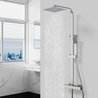 AICA Modern Square Exposed Thermostatic Mixer Shower Set With Shower Head and Handheld
