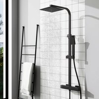 AICA Modern Square Exposed Thermostatic Mixer Shower Set Shower Head and Handheld