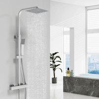 AICA Square Exposed Thermostatic Mixer Shower Set Shower Head and Handheld